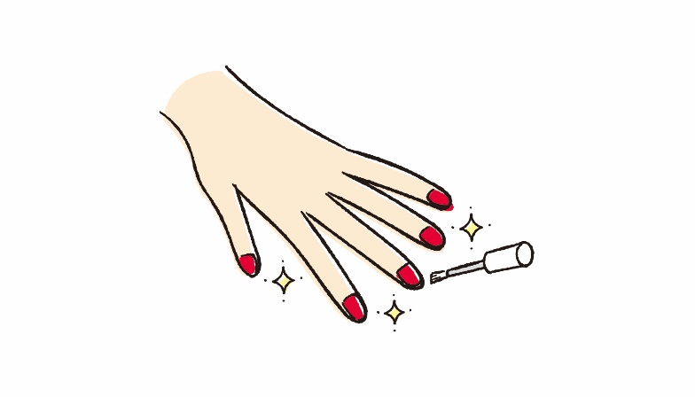 爪とマニキュアのイラスト